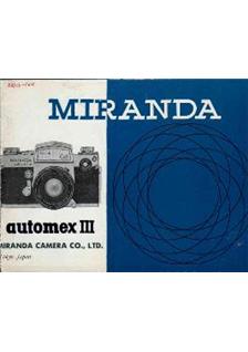 Miranda Automex 3 manual. Camera Instructions.